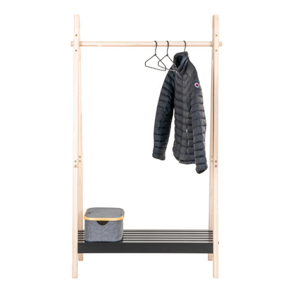  Suport pentru haine din MDF/paulownia, natur/negru