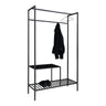 Suport pentru haine cu 2 rafturi negru Vita 101x38x170 cm