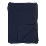 Patura decorativa Santos din bumbac reciclat, albastru inchis 130x170 cm