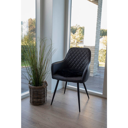 Sezut din blana de miel negru ø35 cm