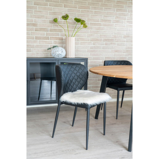 Perna pentru sezut din blana de miel artificiala, ivoriu 40x40 cm