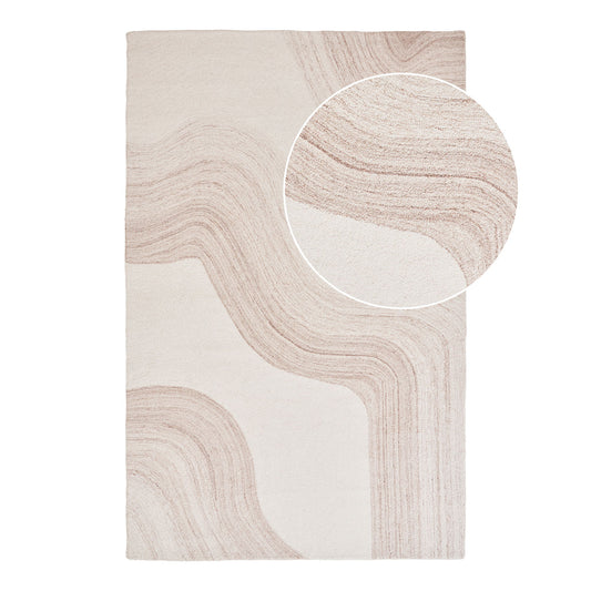 Surat Covor tuftat manual, maro deschis/ivoriu 200x300 cm