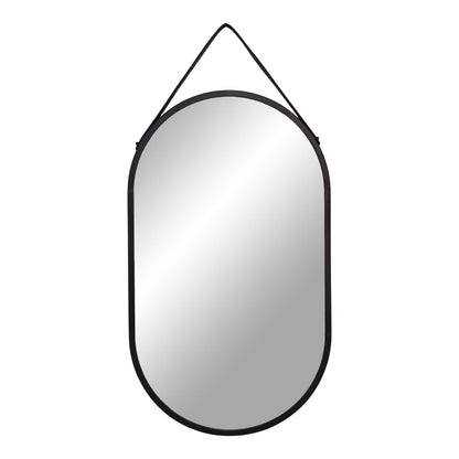 Oglinda din otel/piele artificiala, negru