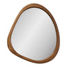 Oglinda cu forma organica si rama cu aspect de lemn Luxon 44x48 cm