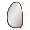 Oglinda cu forma organica si rama cu aspect de lemn Luxon 38,5x64,5 cm