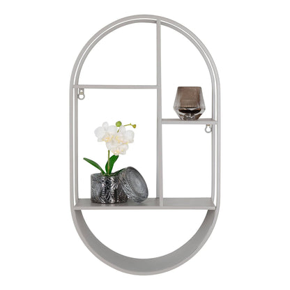 Raft suspendat, oval, din otel gri 
