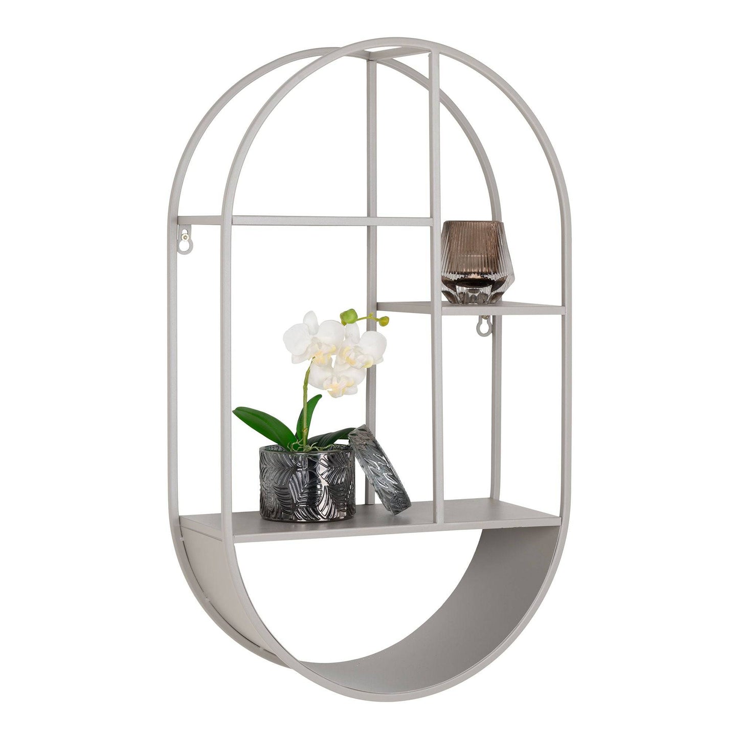 Raft suspendat, oval, din otel gri 