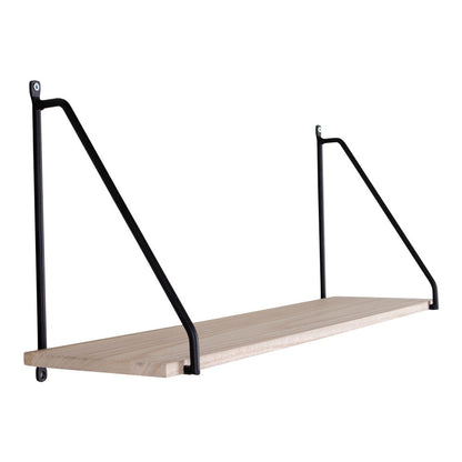 Raft suspendat cu etajere din lemn, rama neagra 