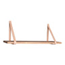 Raft de perete suspendat din lemn de cauciuc și curele din piele maro Forno 120x20 cm
