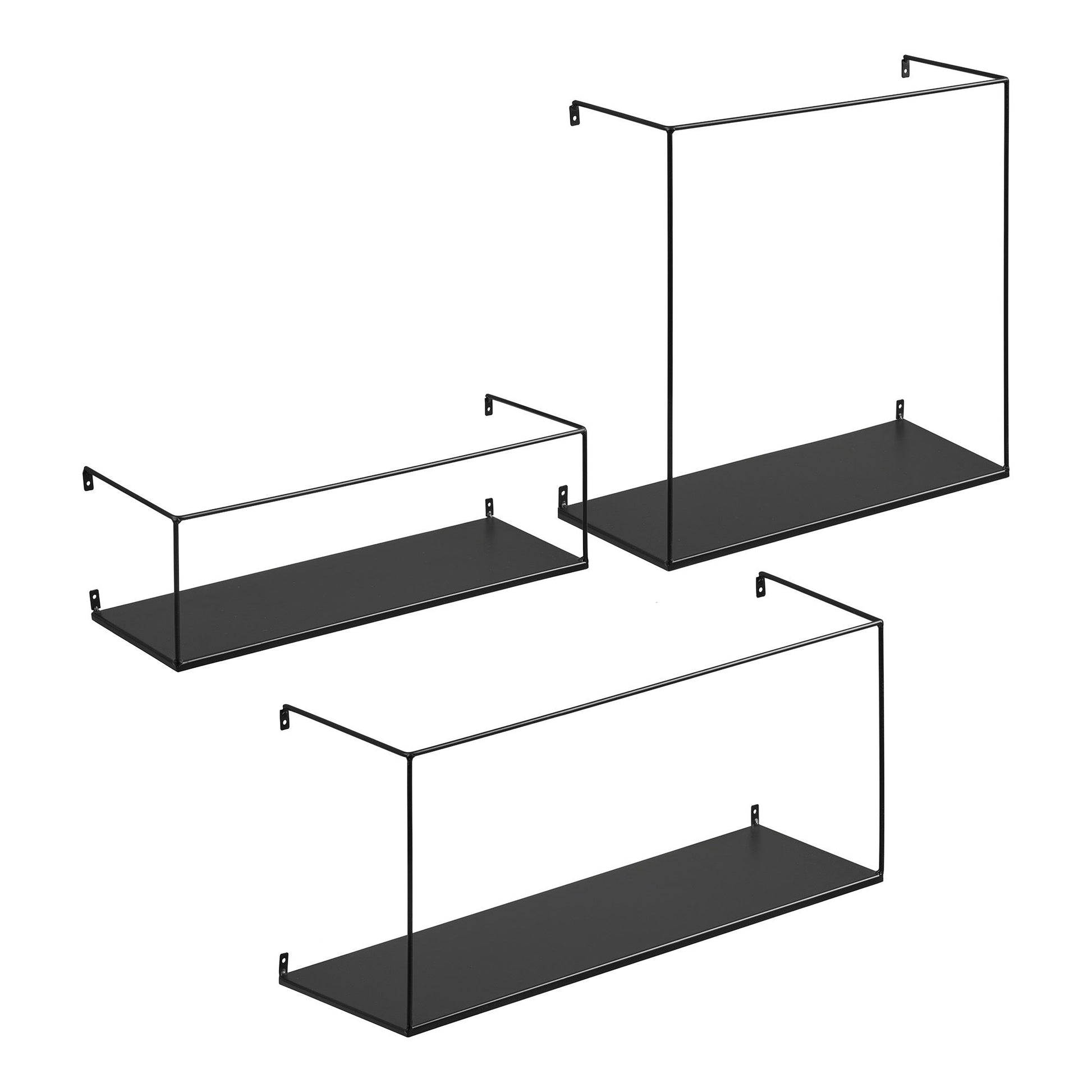 Raft suspendat din otel negru set de 3