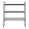 Suport de pantofi negru, cu 3 rafturi din otel Swansea 49,5x25x60 cm