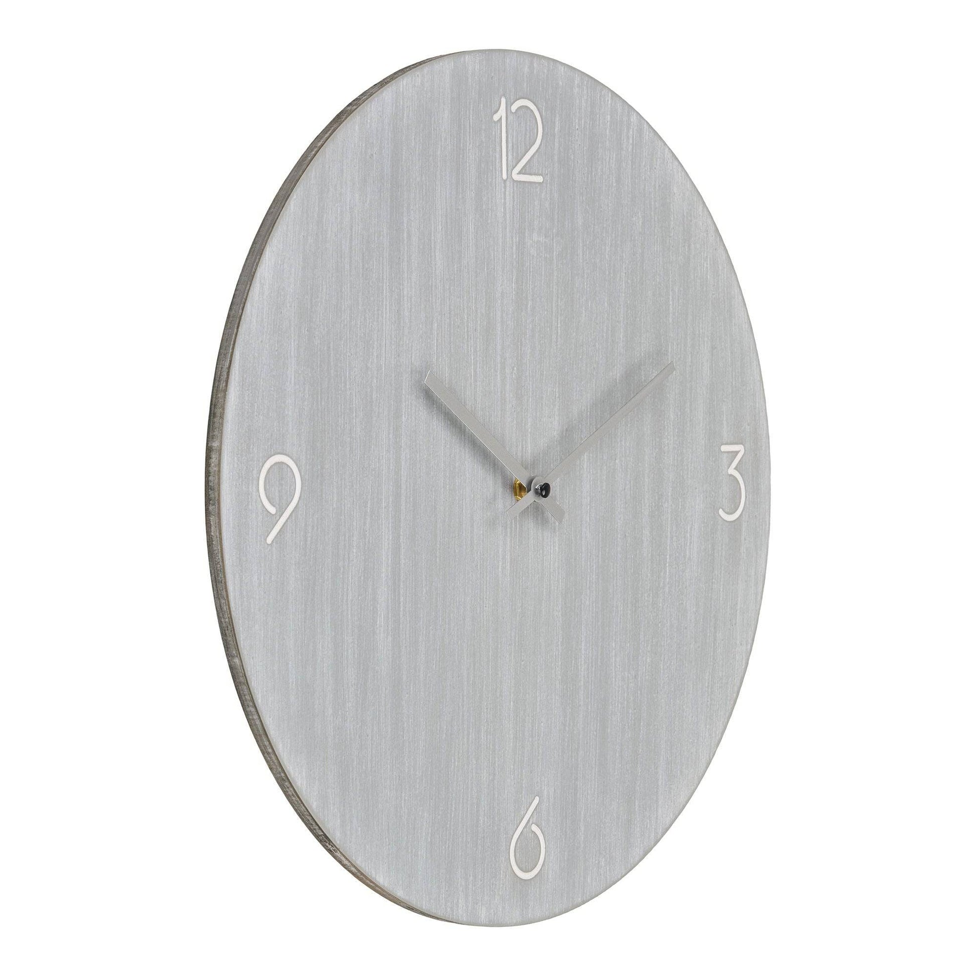  Ceas de perete, din MDF, gri deschis, cu mecanism silentios