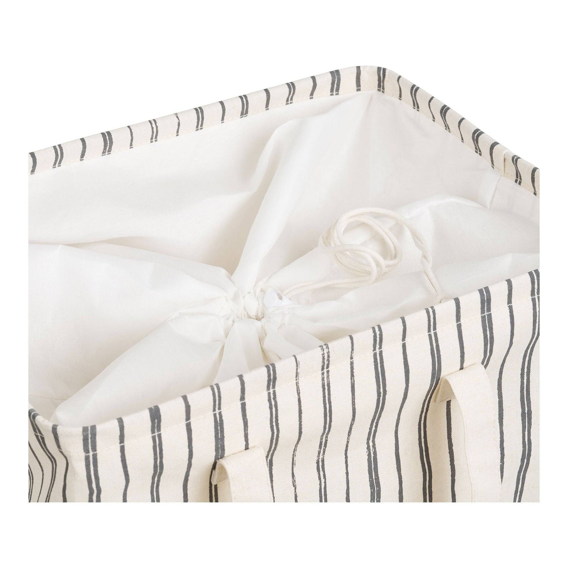 Cos de rufe, textil, bej/negru, detaliu