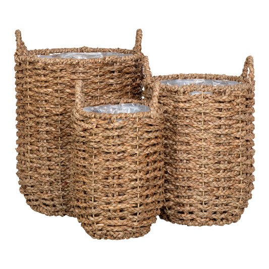 cos din iarba de mare, natur set de 3