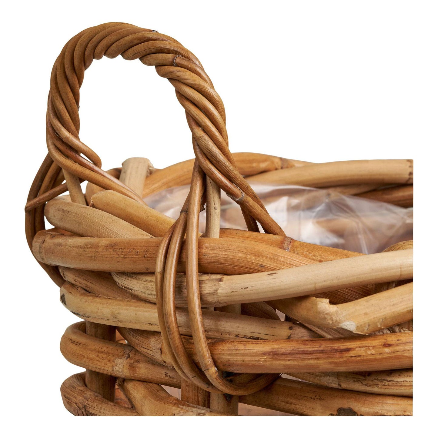  cos din ratan kubu, natur, set de 3, detaliu