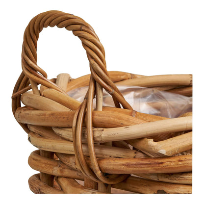  cos din ratan kubu, natur, set de 3, detaliu