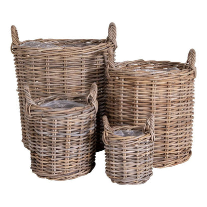 cos din ratan kubu, natur set de 4