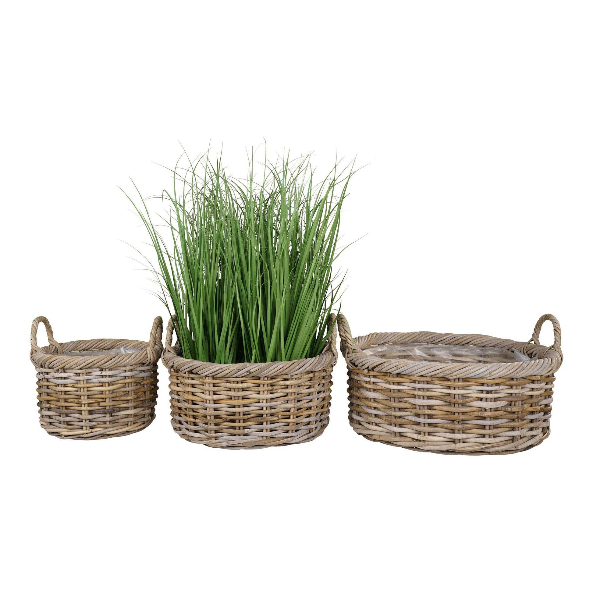 cos din ratan kubu, natur set de 3
