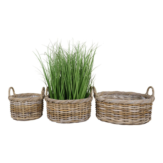 cos din ratan kubu, natur set de 3