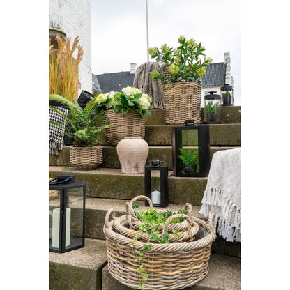 cos din ratan kubu, natur set de 3, in decor scandinav