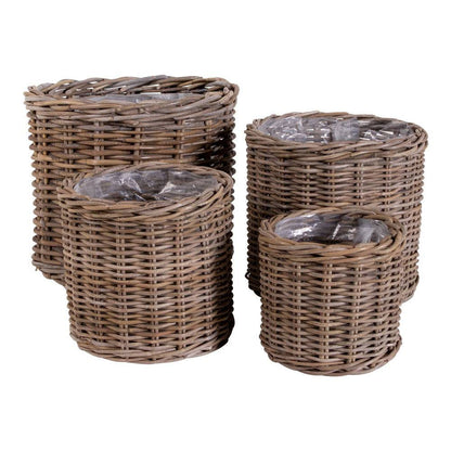 cos din ratan kubu, natur, set de 4
