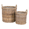 Set de 2 cosuri din ratan kubu, natur Gili