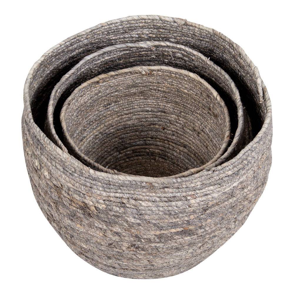 cos din frunze de porumb, gri, set de 3