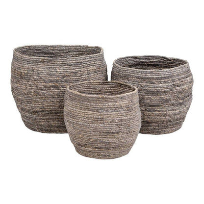 cos din frunze de porumb, gri, set de 3