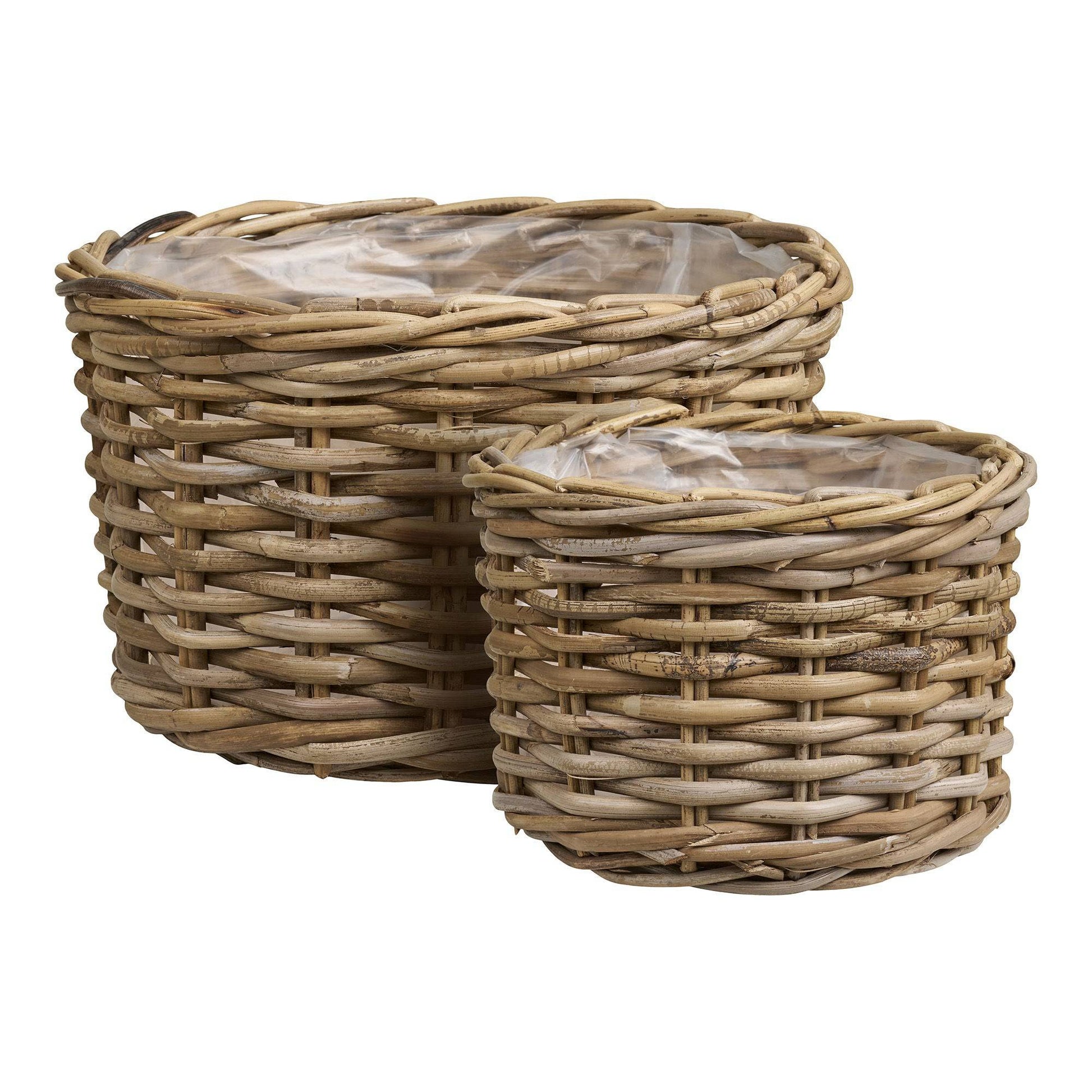  cos din ratan kubu, natur set de 2