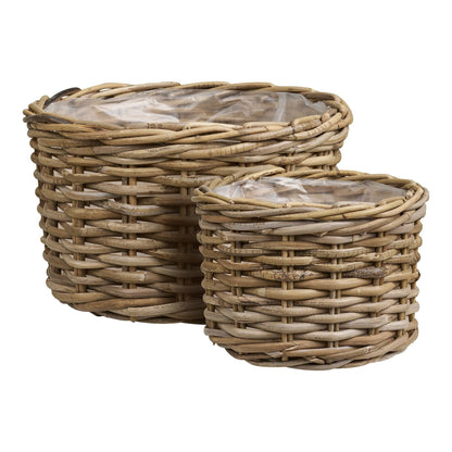  cos din ratan kubu, natur set de 2