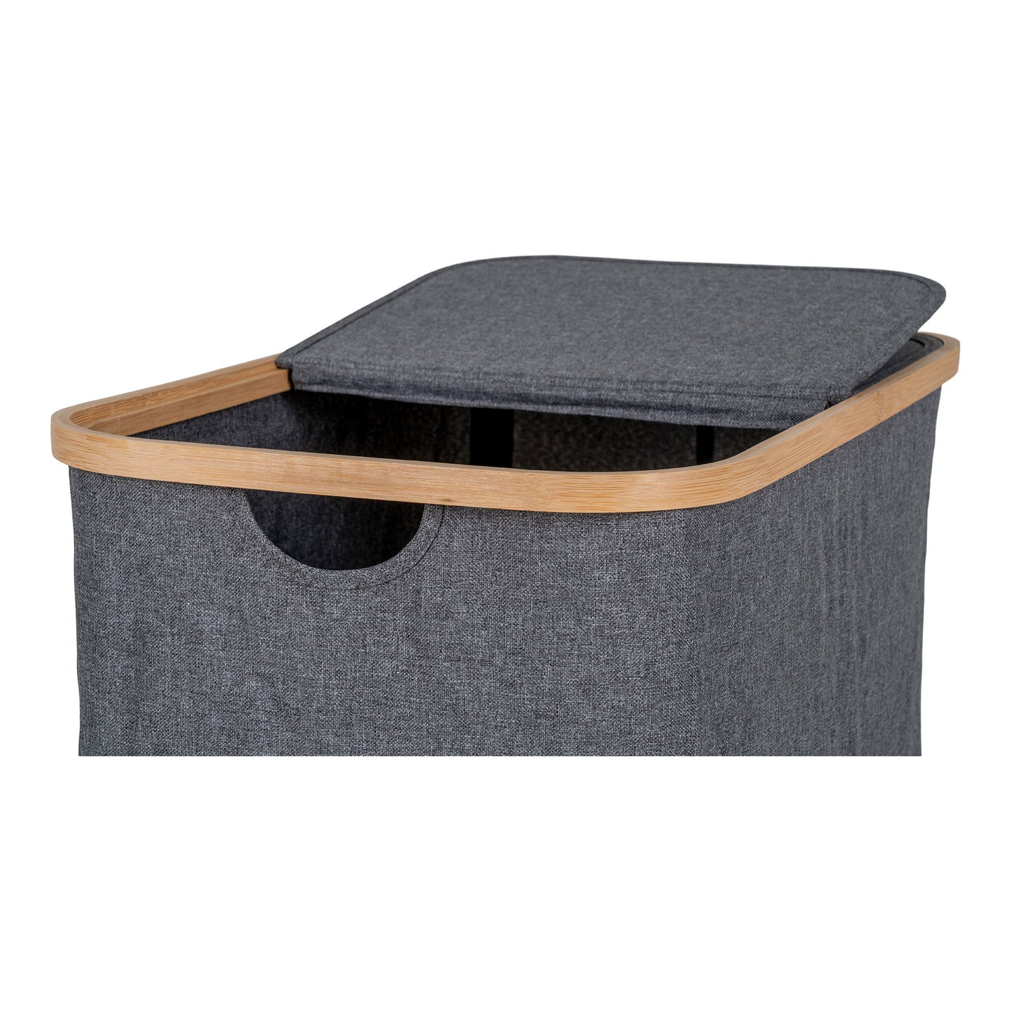  Cos de rufe din bambus/textile, gri inchis, detaliu