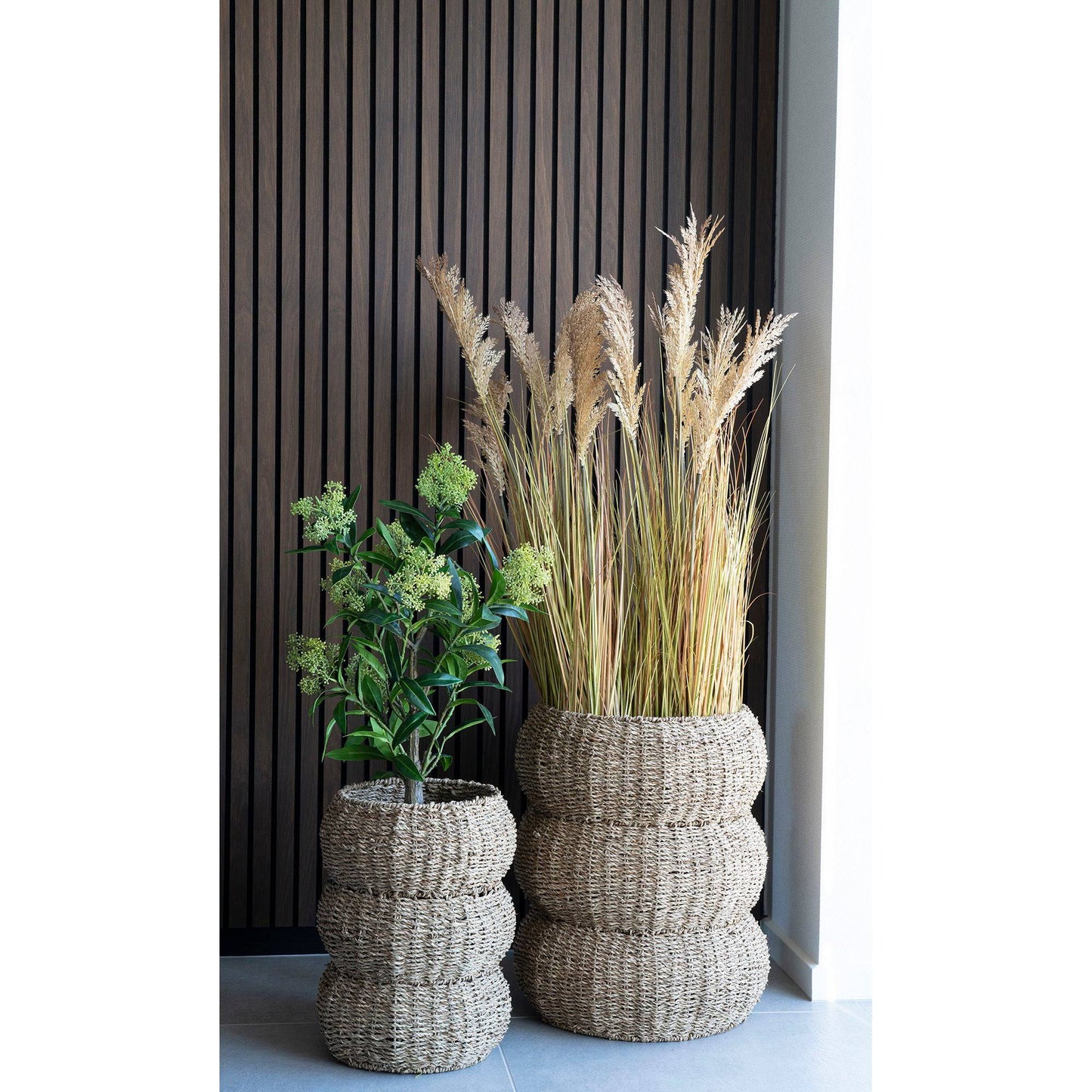 cos din iarba de mare, natur, set de 2, in living