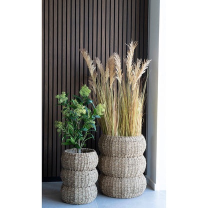 cos din iarba de mare, natur, set de 2, in living