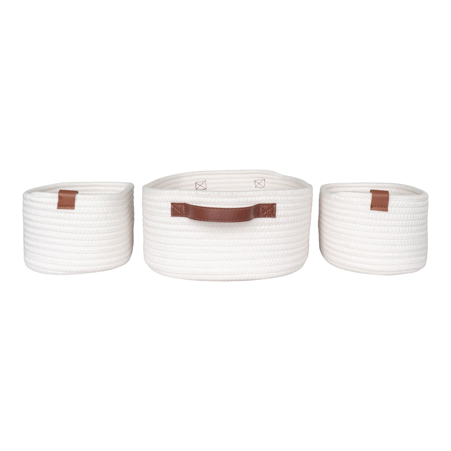  cos din bumbac, alb set de 3