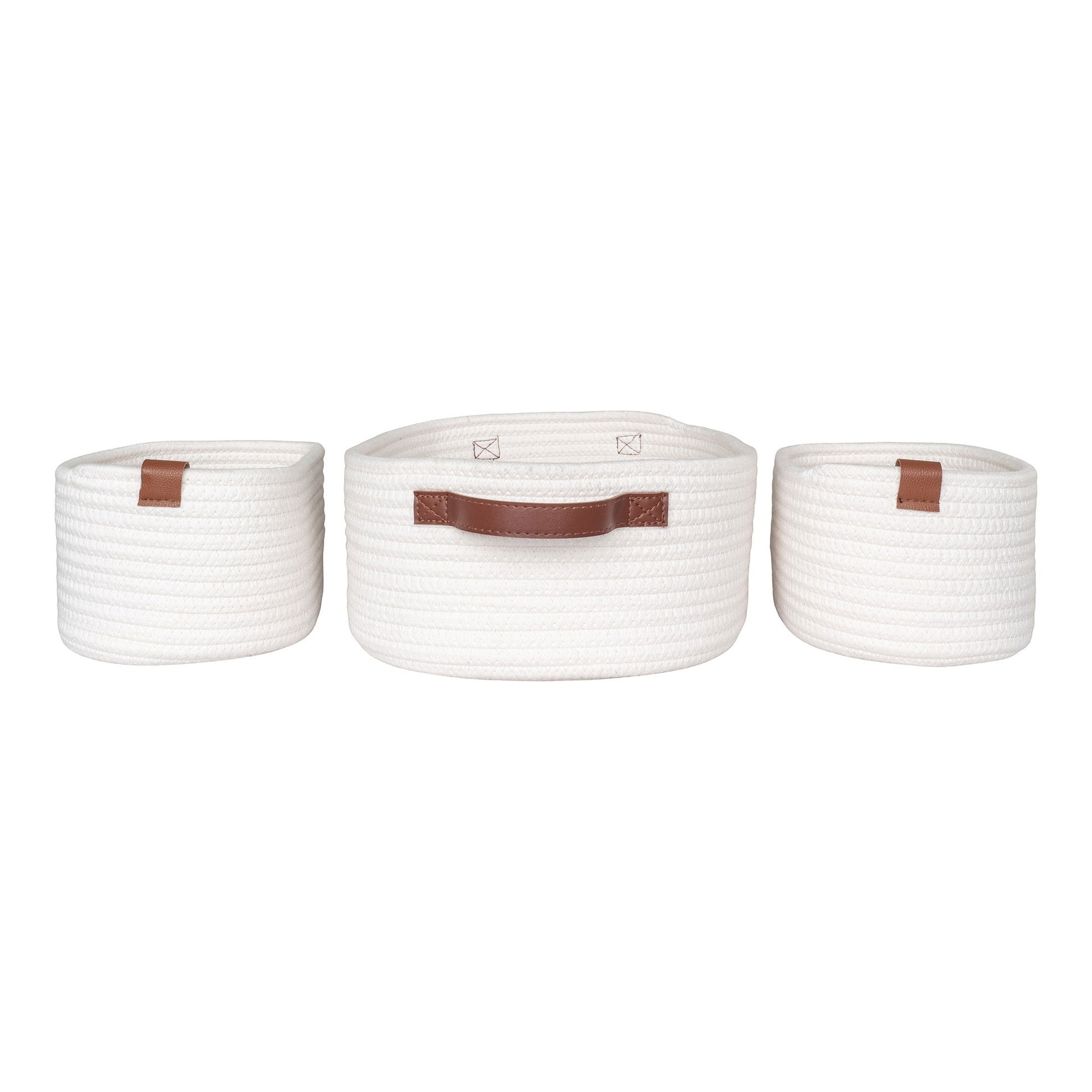  cos din bumbac, alb set de 3