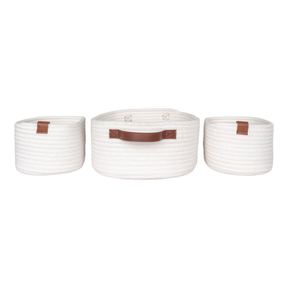  cos din bumbac, alb set de 3