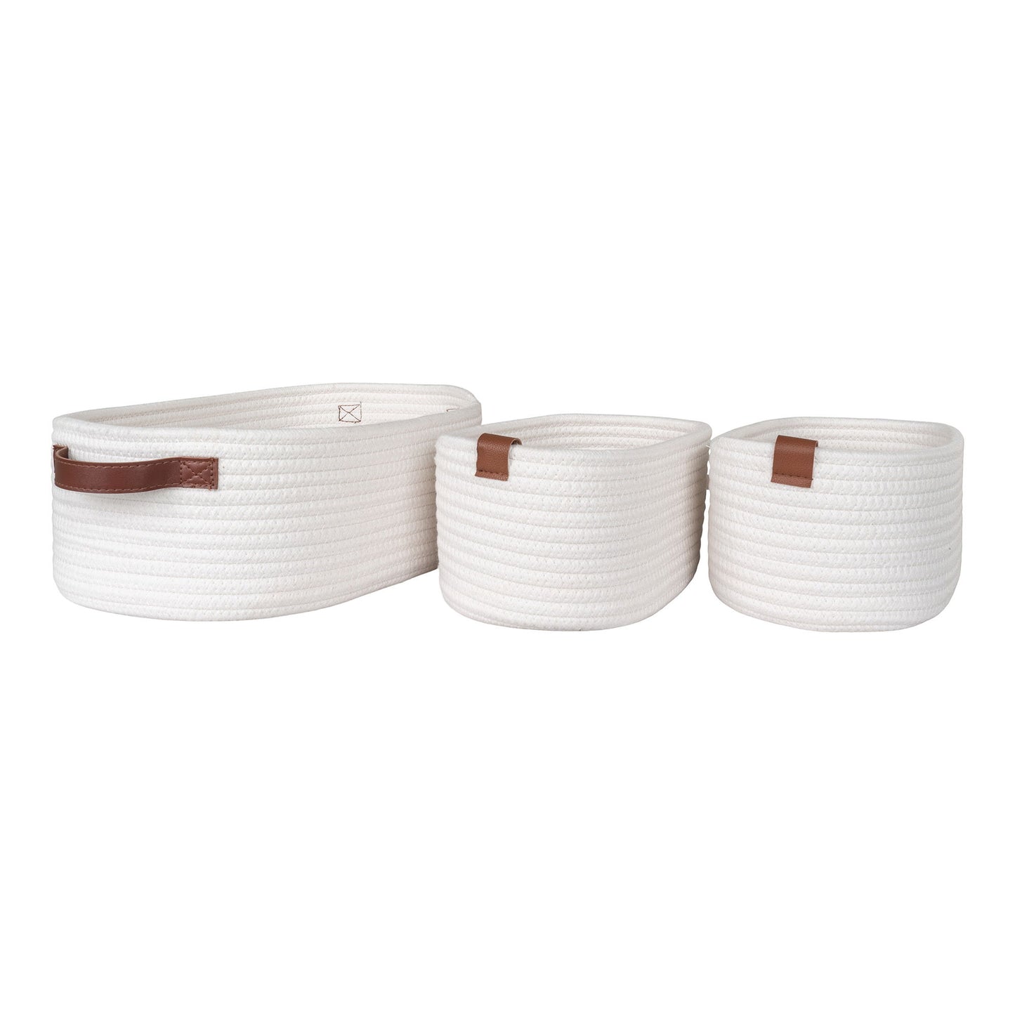  cos din bumbac, alb set de 3