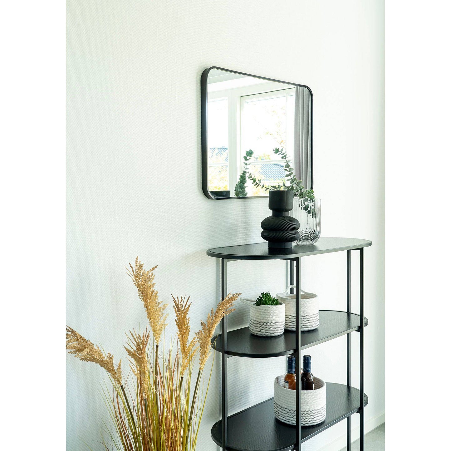 cos din bumbac, alb/gri set de 3, in living