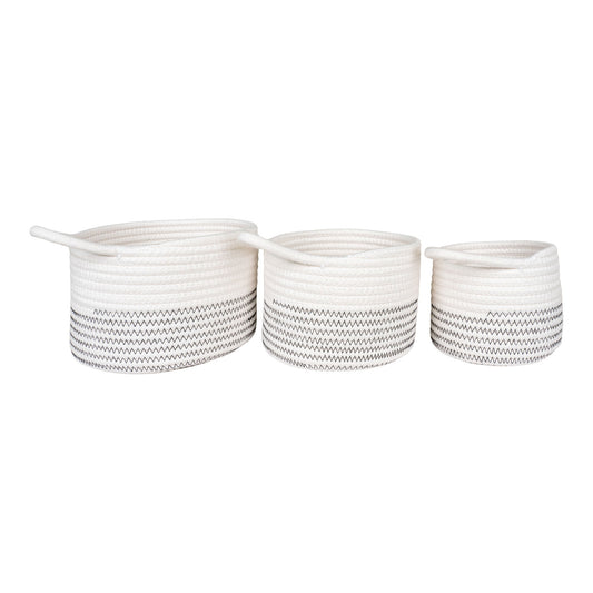 cos din bumbac, alb/gri set de 3