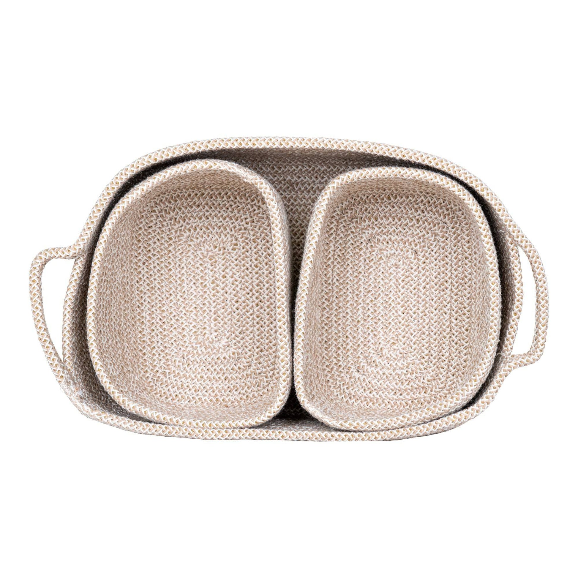  cos din bumbac, bej, set de 3