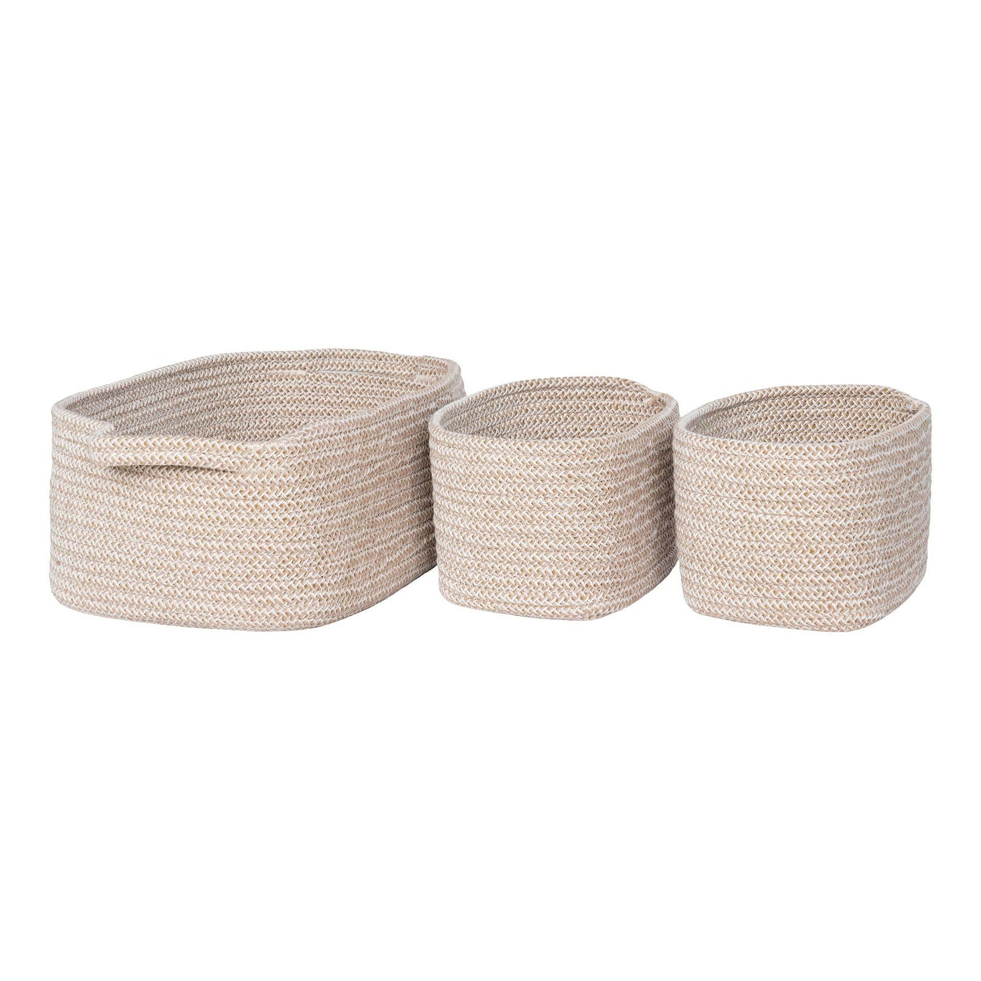  cos din bumbac, bej, set de 3