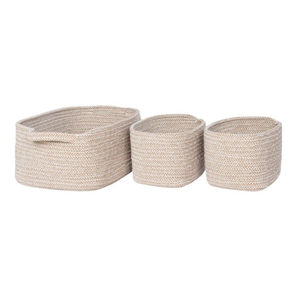  cos din bumbac, bej, set de 3