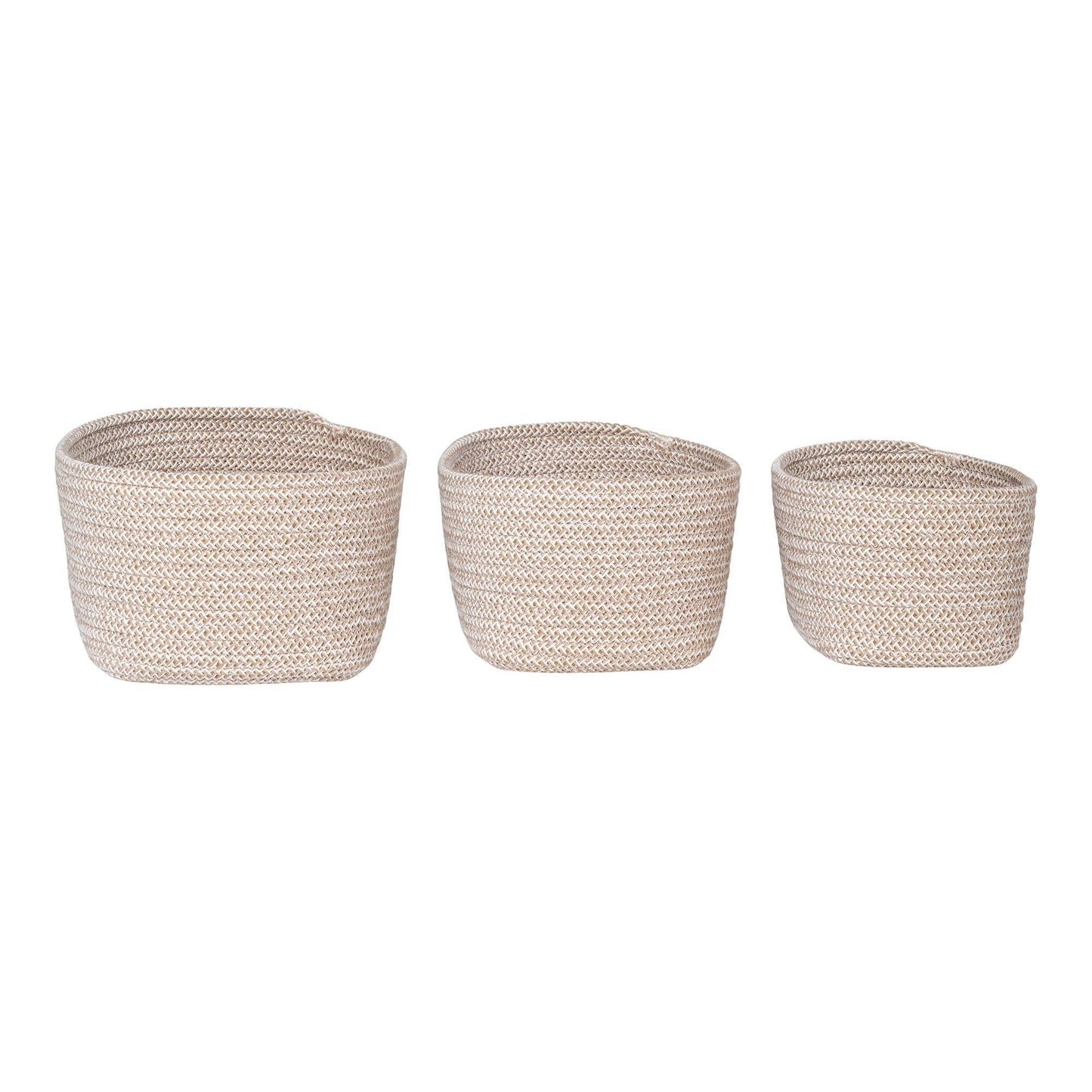 cos din bumbac, bej set de 3