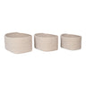 Cos din bumbac bej, set de 3 Cadima