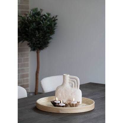 Tava din bambus, bej, in living scandinav 