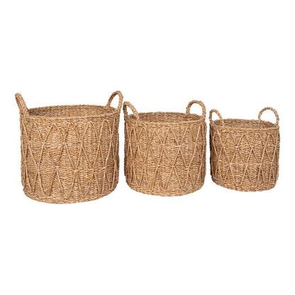 cos din iarba de mare, natur set de 3
