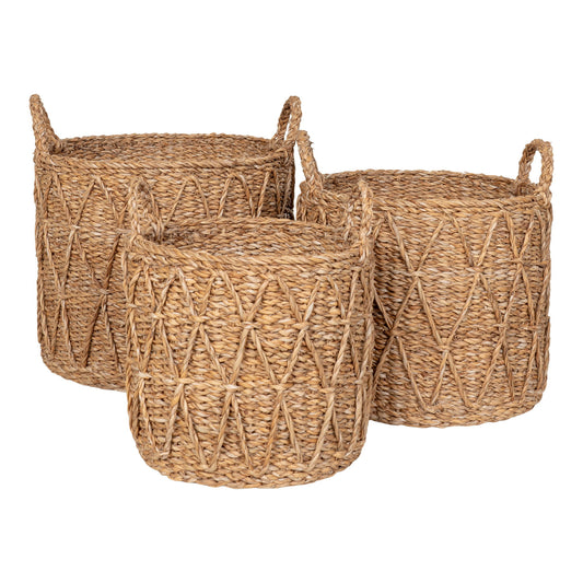 cos din iarba de mare, natur set de 3