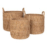Cos din iarba de mare, natur, set de 3 Krabi