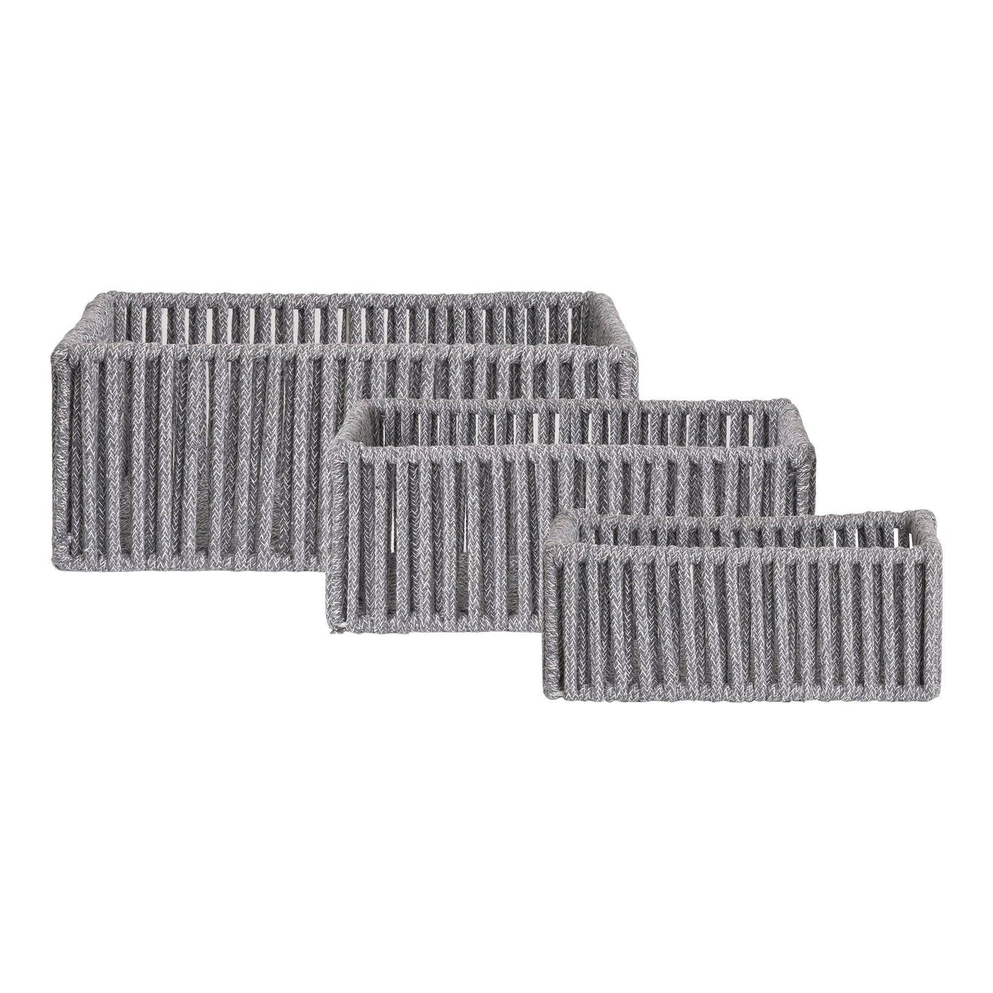cos din bumbac/metal, gri set de 3