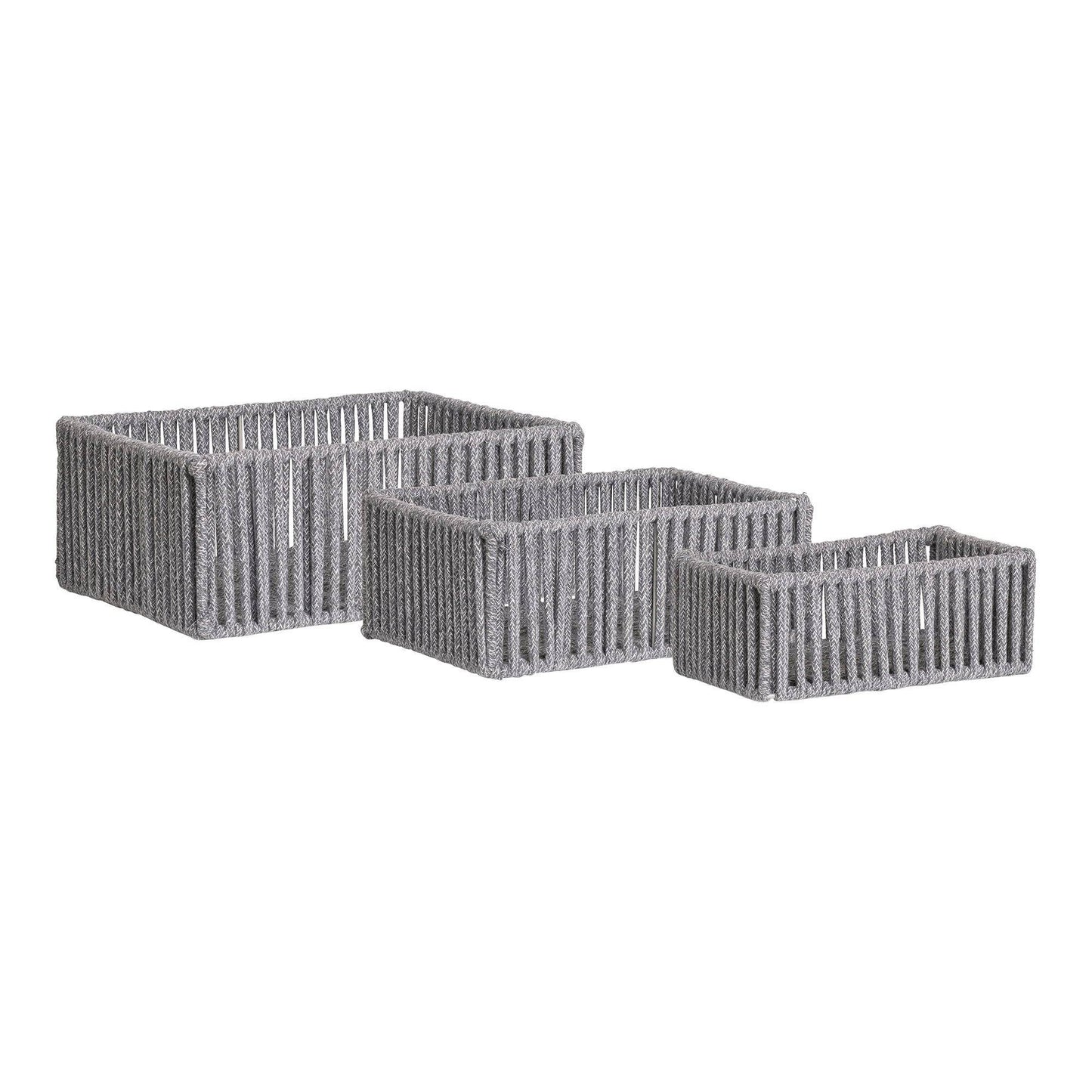 cos din bumbac/metal, gri set de 3